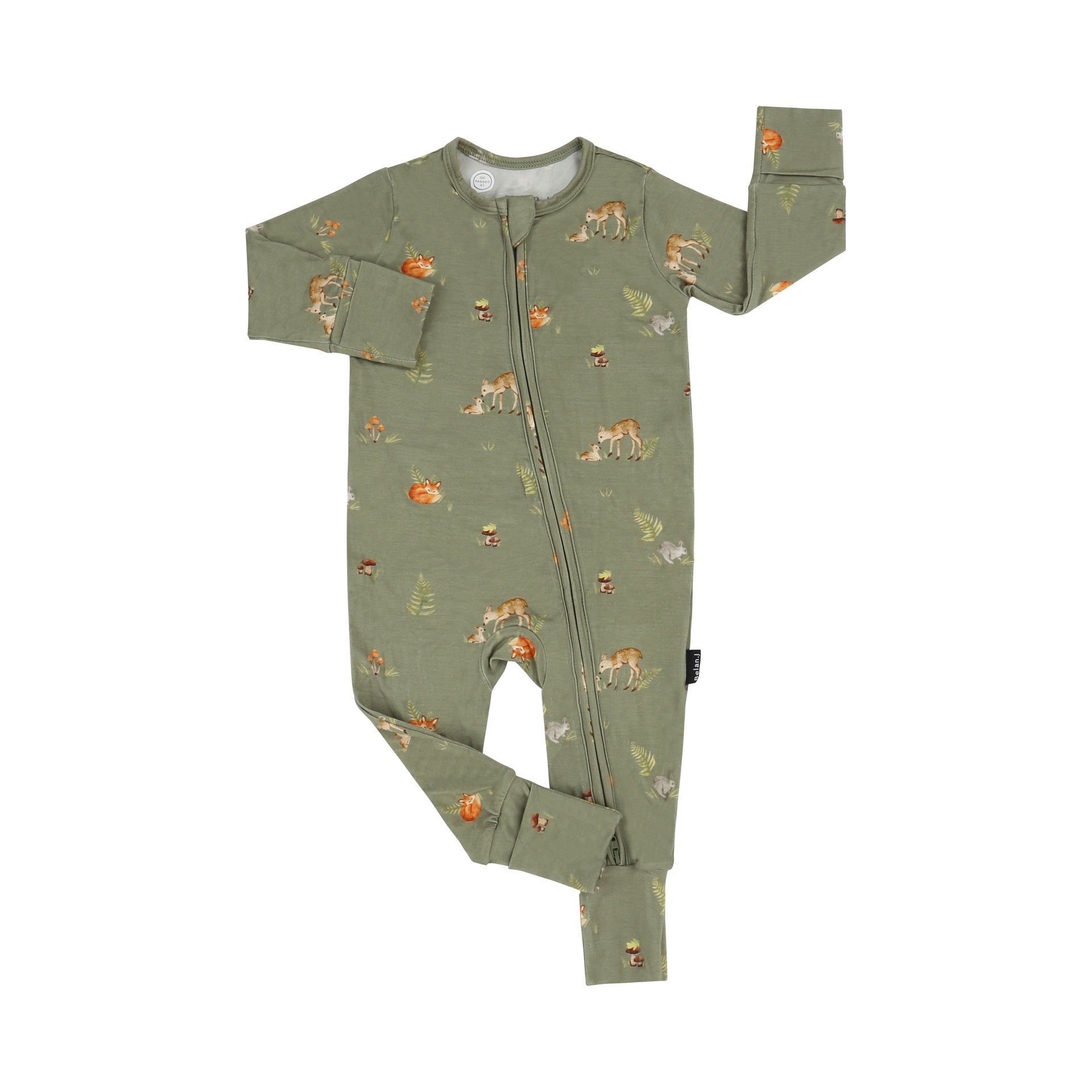 Footless Zipper Sleeper - Forest Friends