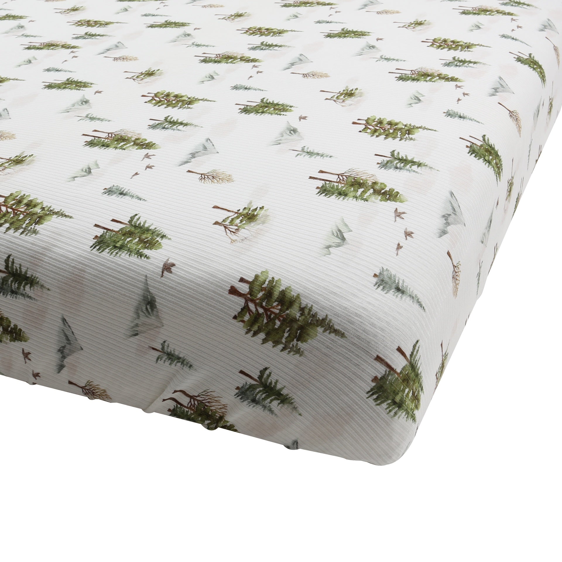 Ribbed Bamboo Crib Sheet - Misty Forest