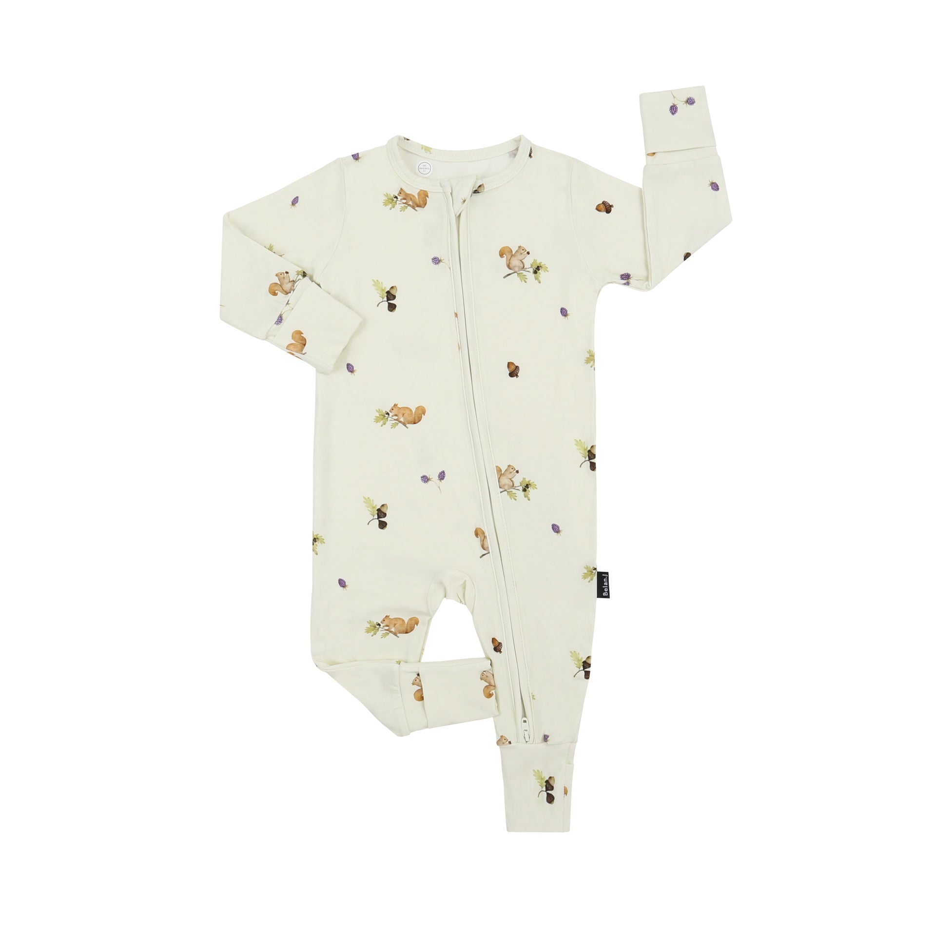 Footless Zipper Sleeper - Squirrels