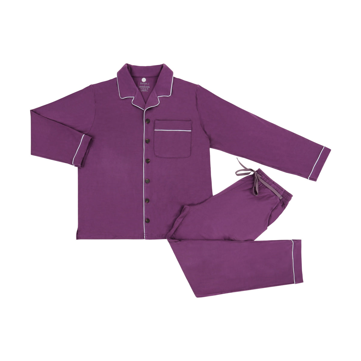 Women's Classic L/S PJ Set - Deep Plum