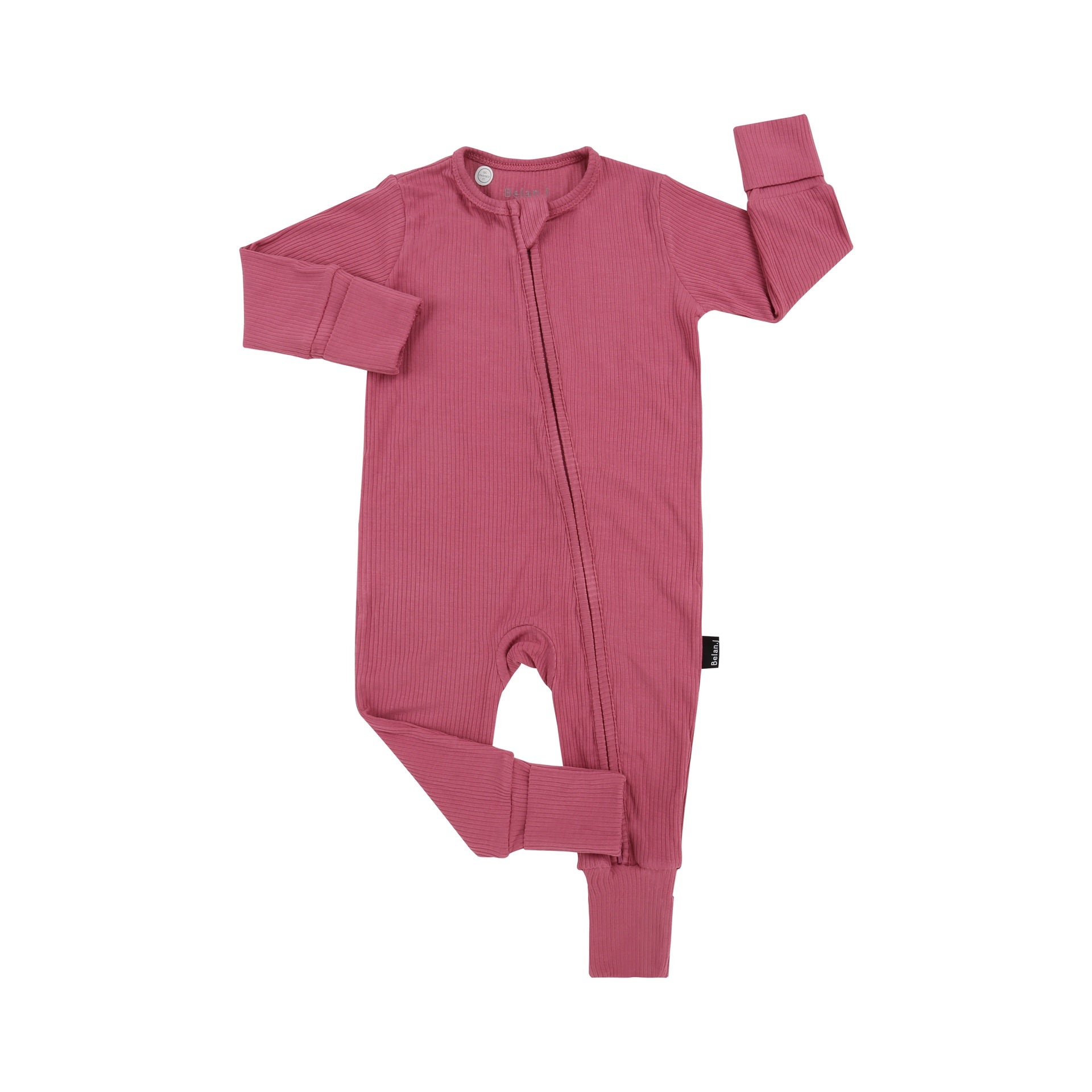 Ribbed Bamboo Footless Sleeper - Rosewood