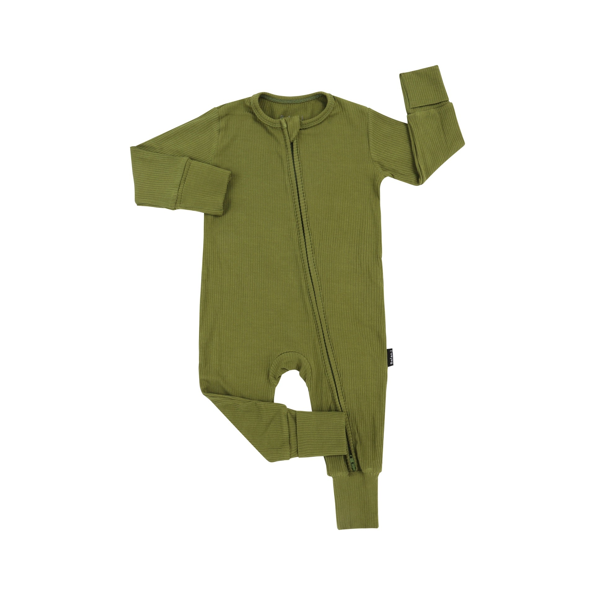 Ribbed Bamboo Footless Sleeper - Olive Green