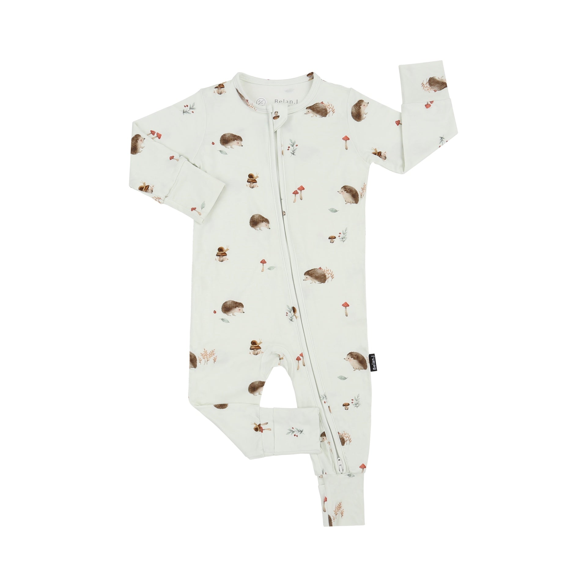 Footless Zipper Sleeper - Hedgehogs