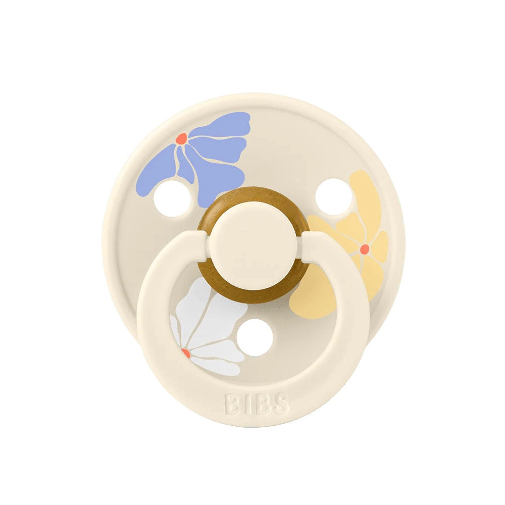 BIBS Pacifiers Studio Colour Latex 2 Pack - Morning Bloom Ivory Mix