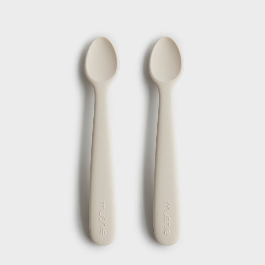 Mushie Silicone Feeding Spoons 2 Pack - Ivory
