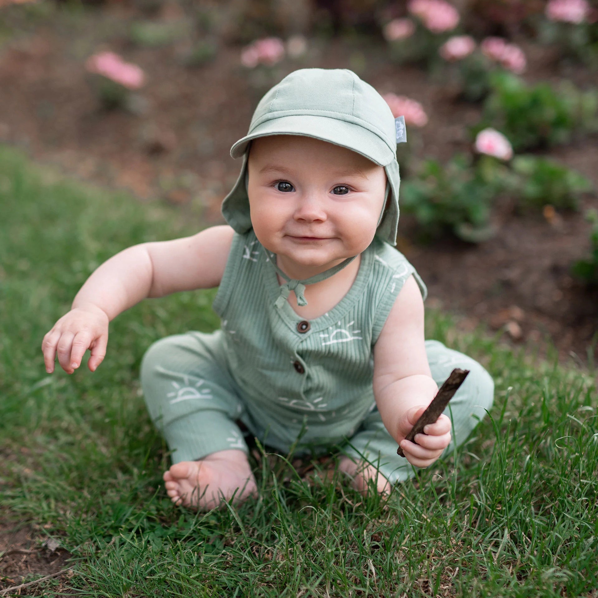 Jan & Jul Sun Soft Baby Cap - Juniper Green