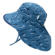Jan & Jul Aqua-Dry Xplorer Hat - Sharks w/ Navy Trim