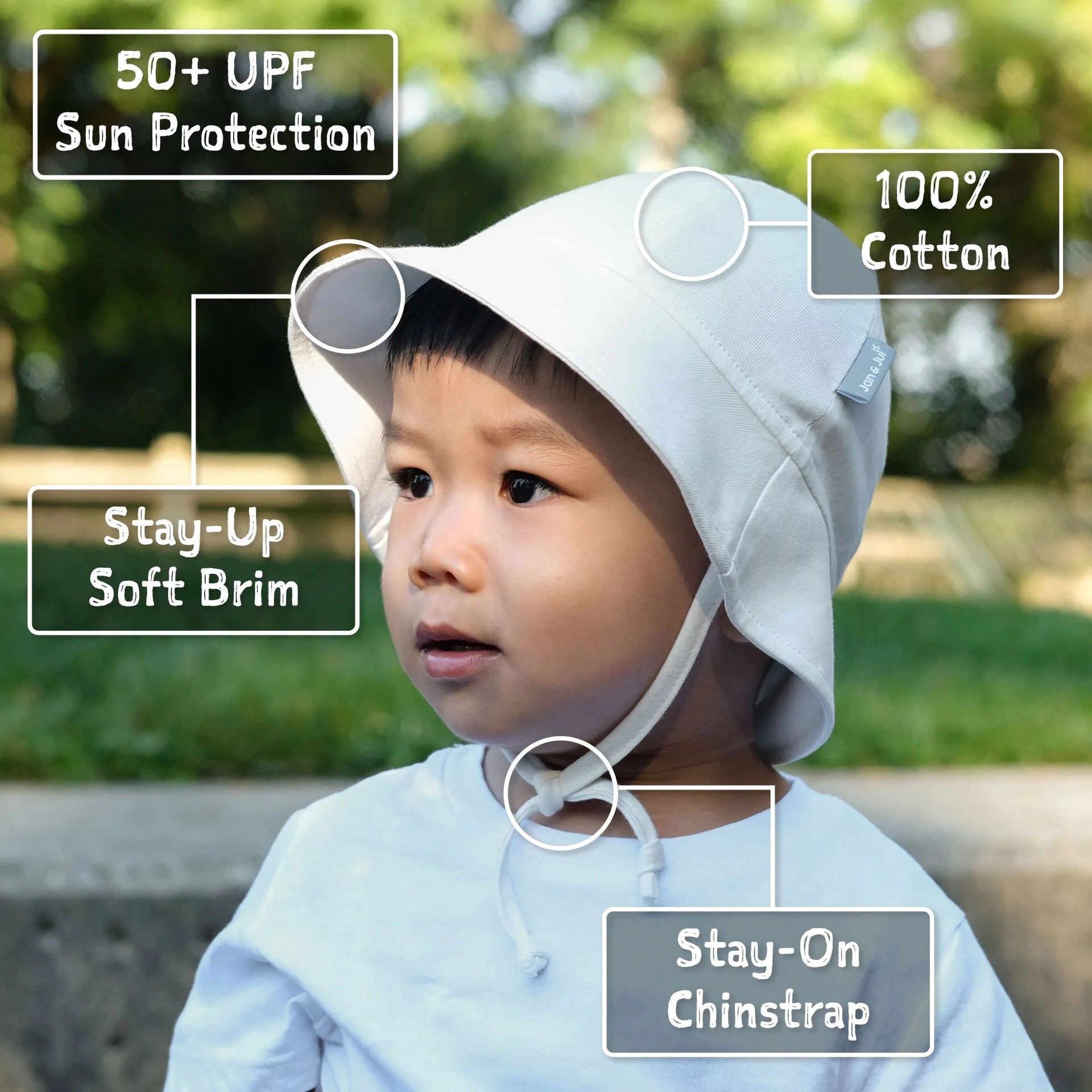 Jan & Jul Cozy Baby Bucket Hat - White