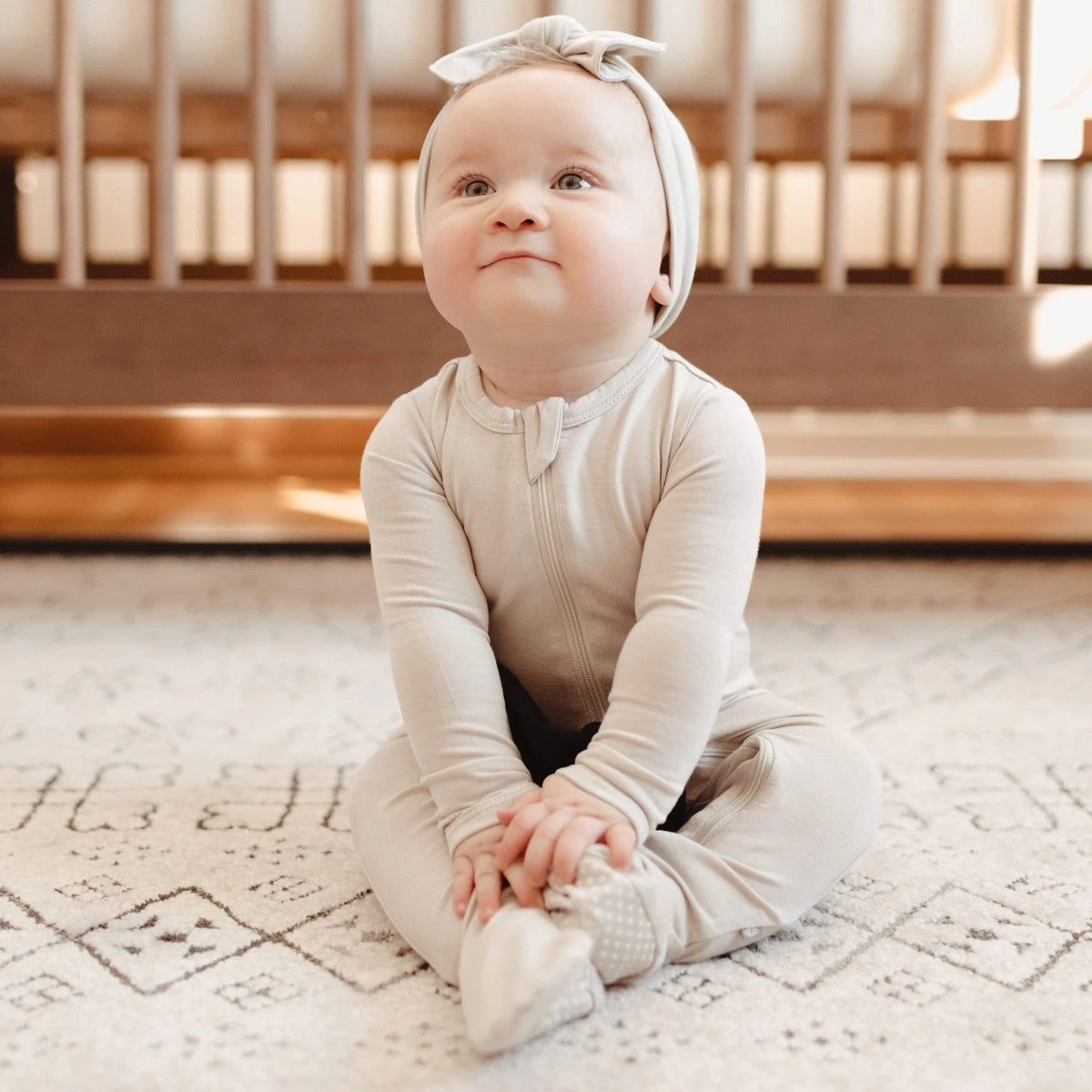 Kyte Baby Zippered Footie - Oat