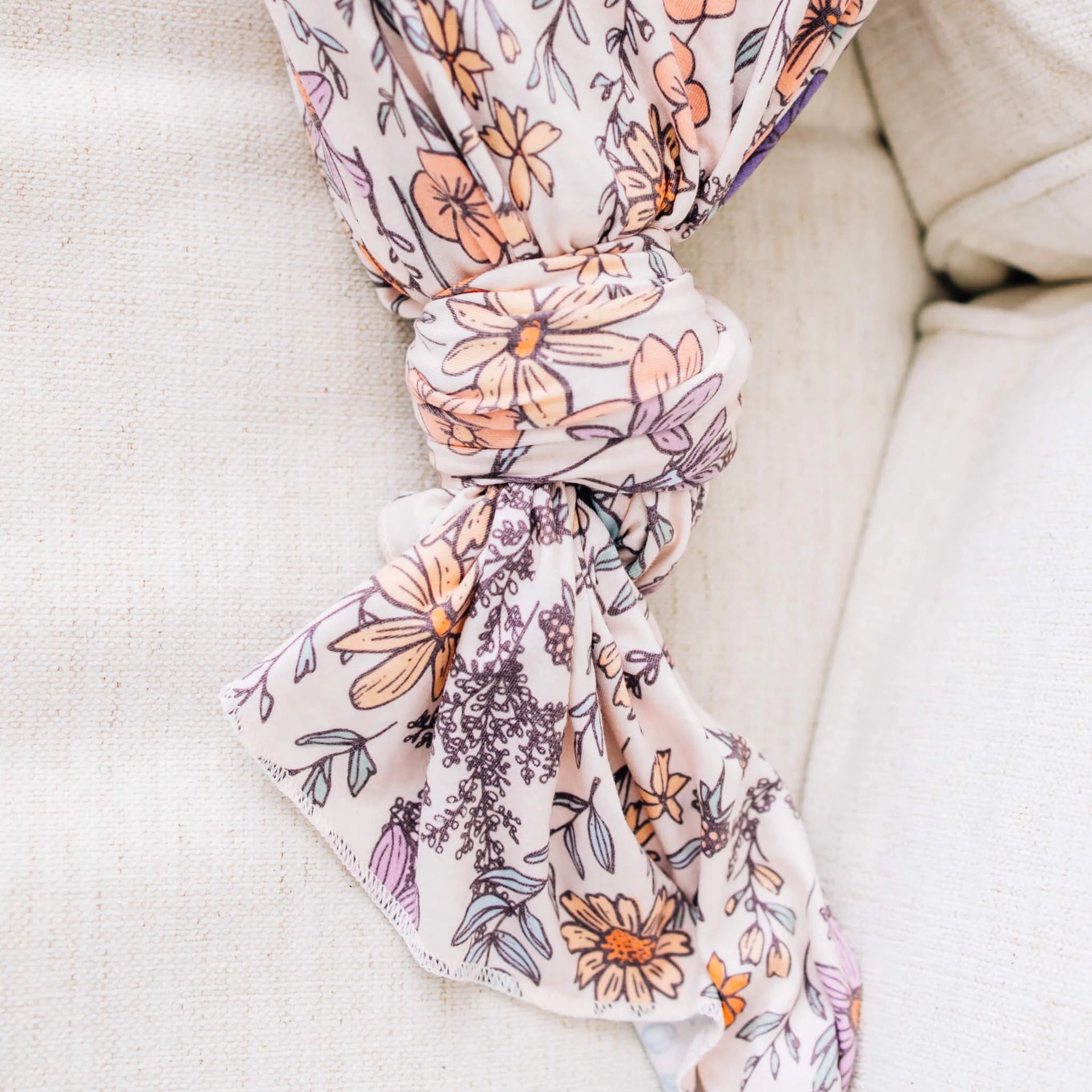 Copper Pearl Knit Swaddle Blanket - Flora