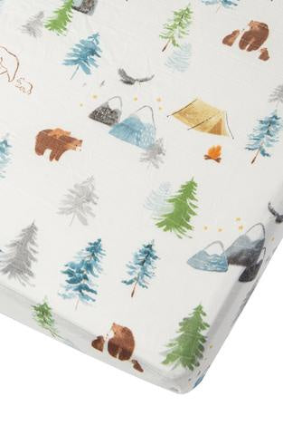 Loulou Lollipop Muslin Fitted Crib Sheet - Adventure Begins