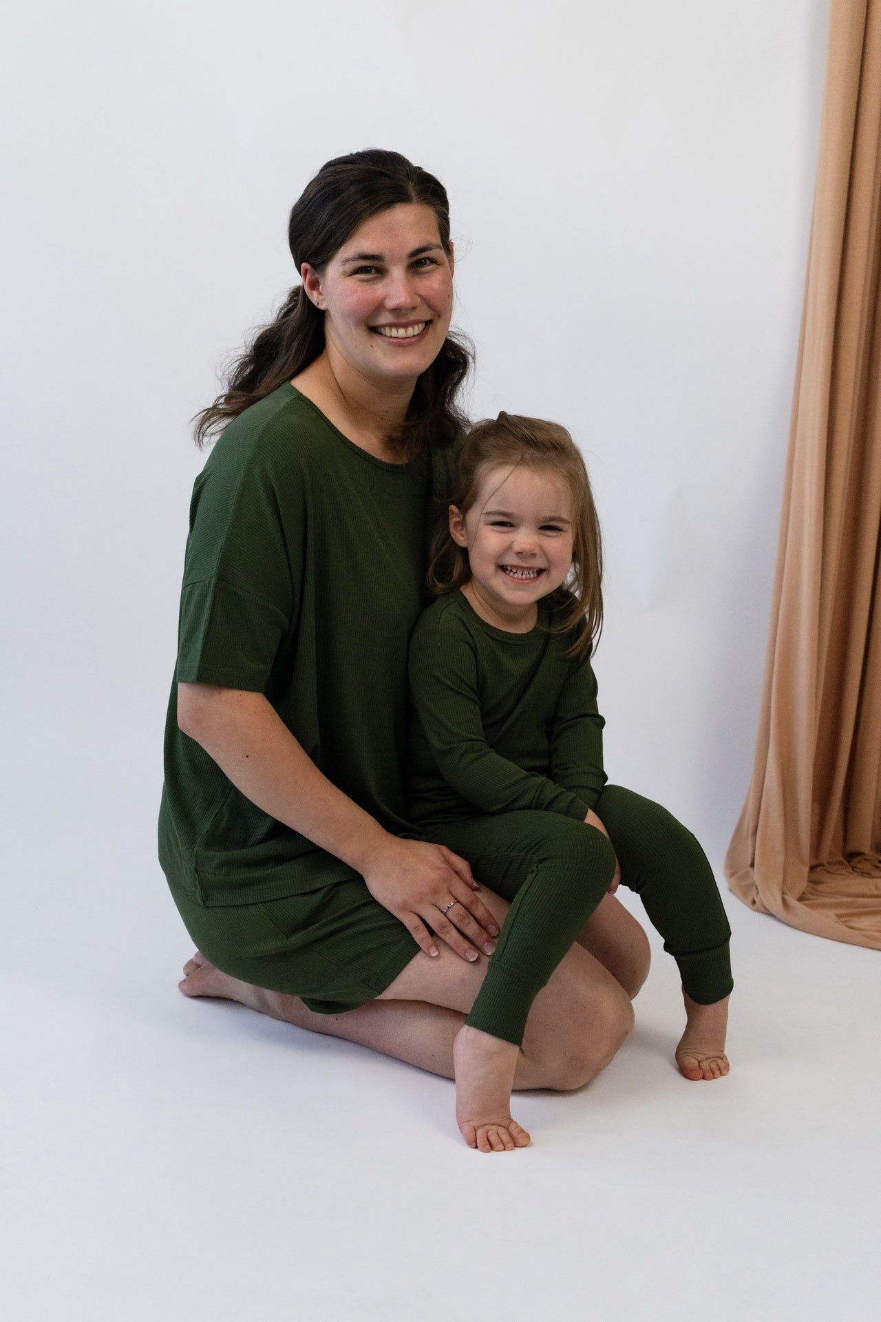 Ribbed Bamboo Long Sleeve PJ Set - Forest Green