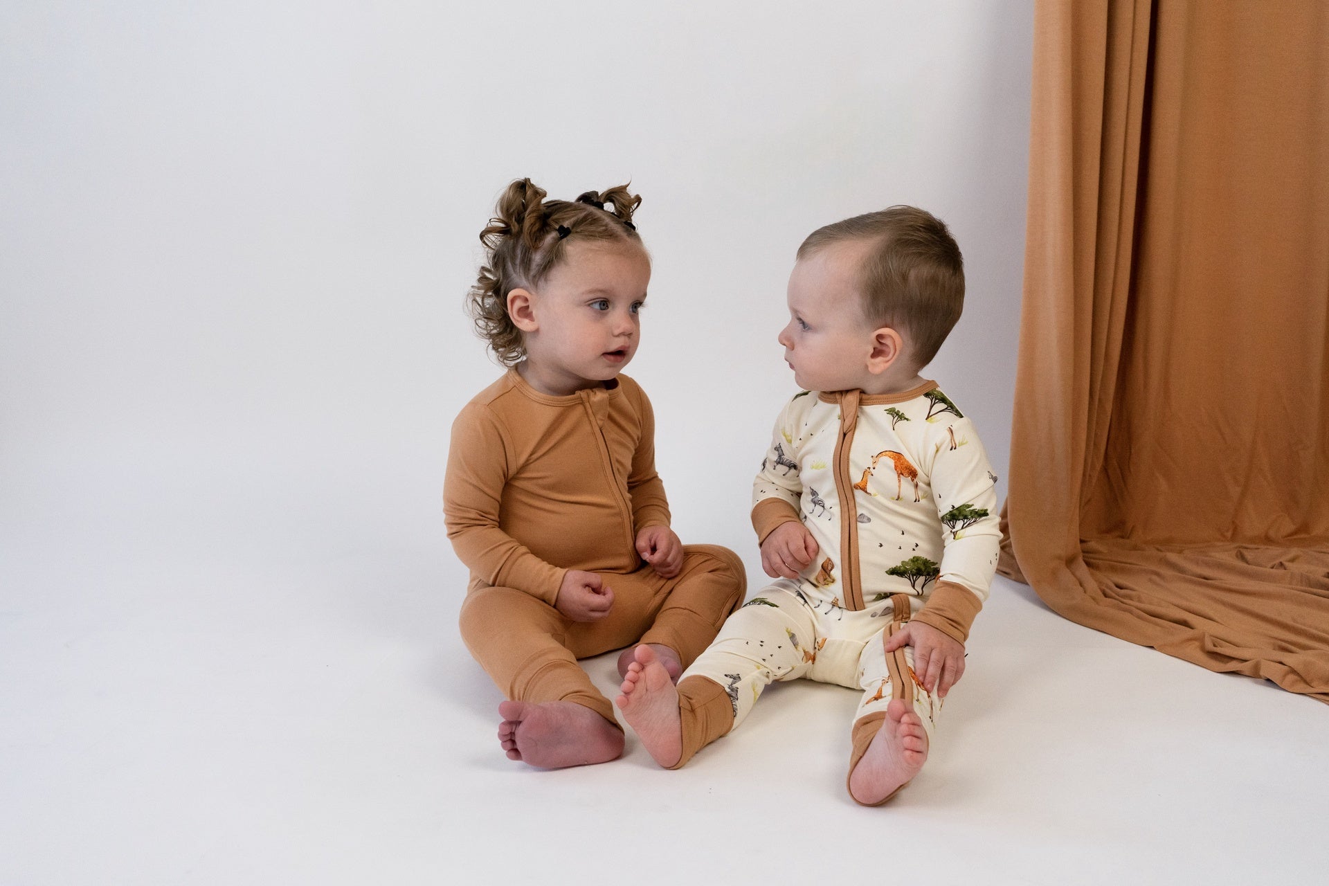 Footless Sleeper with Fold-Over Cuffs - Desert