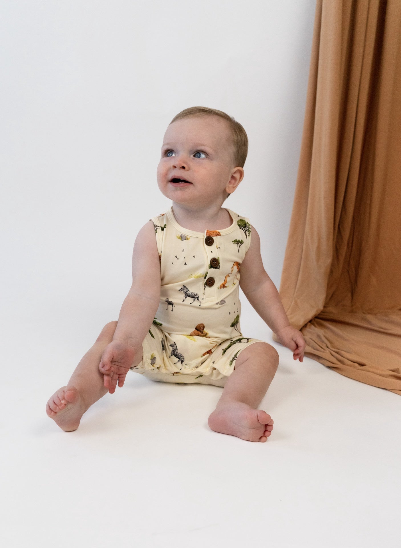 Sleeveless Shortall Romper - Safari