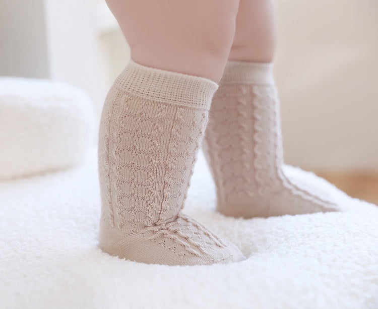 Textured Cotton Crew Socks (3pk) - Pink / Cream / Oat