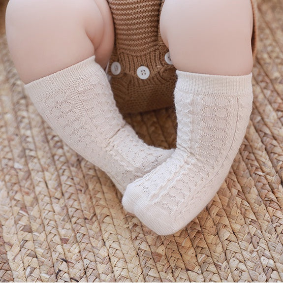 Textured Cotton Crew Socks (3pk) - Mushroom / Fog / Cream