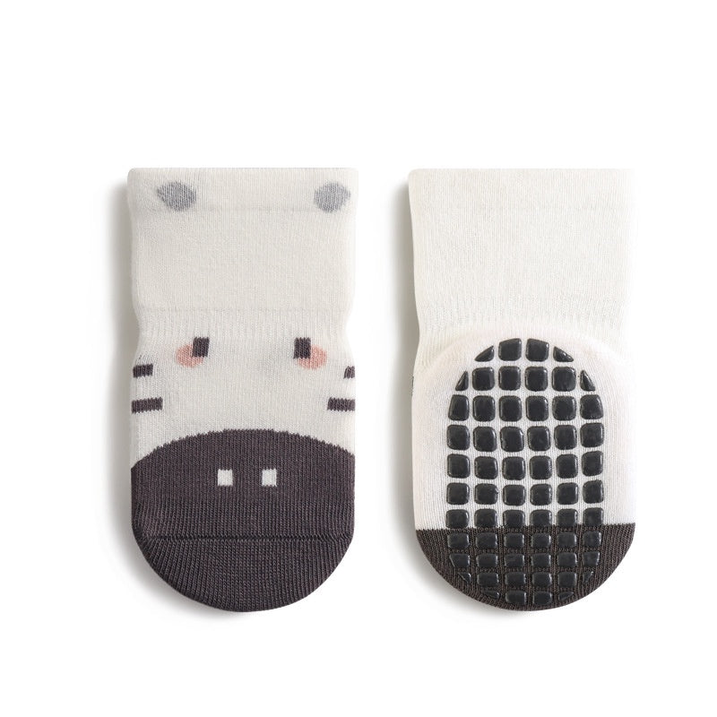 Cozy Non-Slip Socks (2 pack) - Zebra / Bear