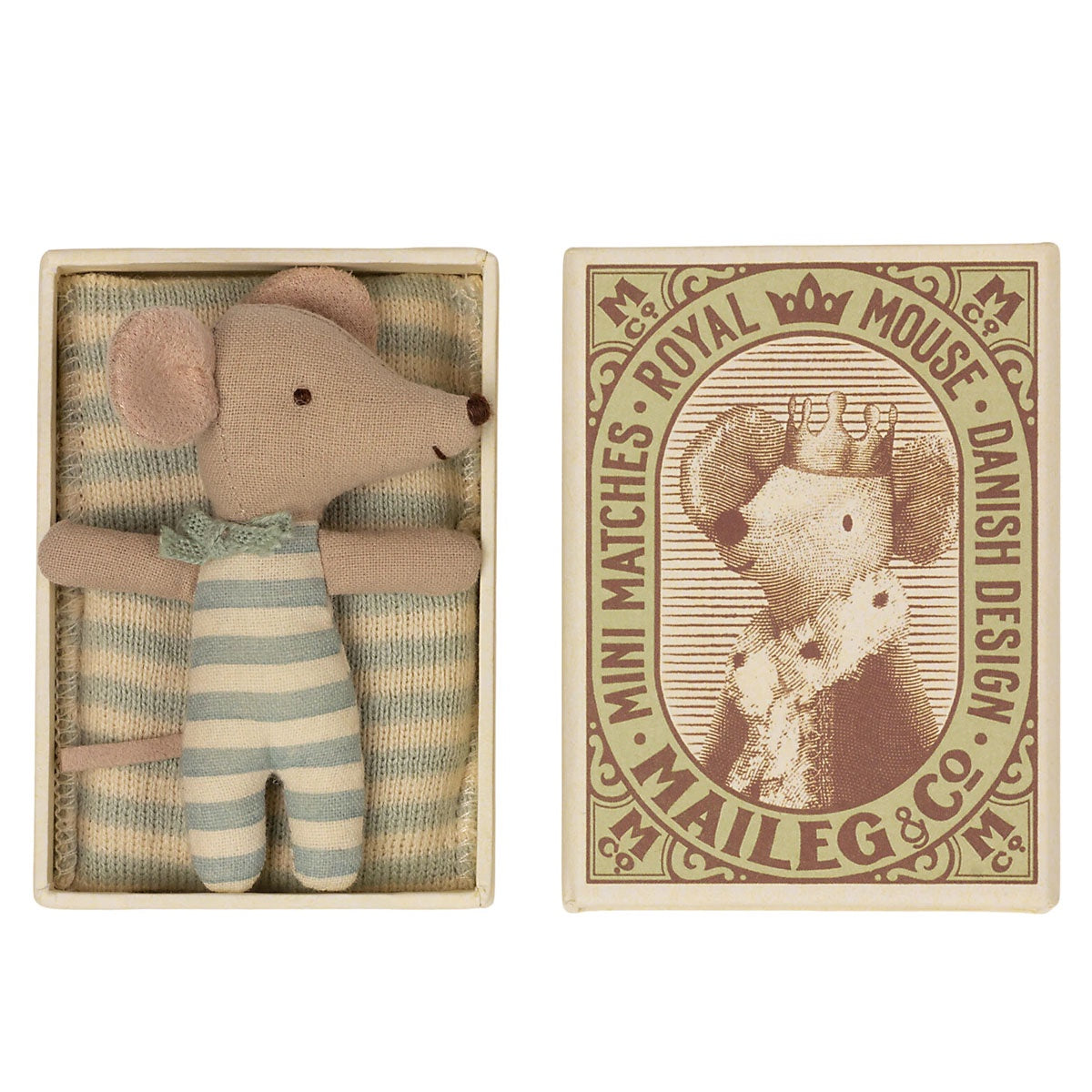 Maileg Baby Mouse, Sleepy/ Wakey in Box - Boy