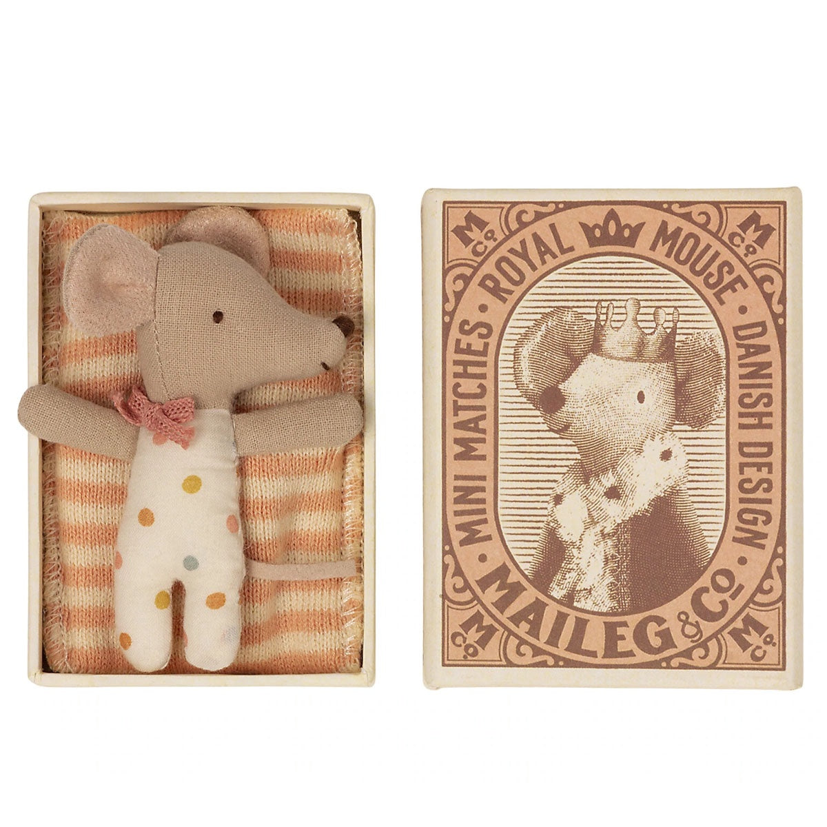 Maileg Baby Mouse, Sleepy/ Wakey in Box - Girl
