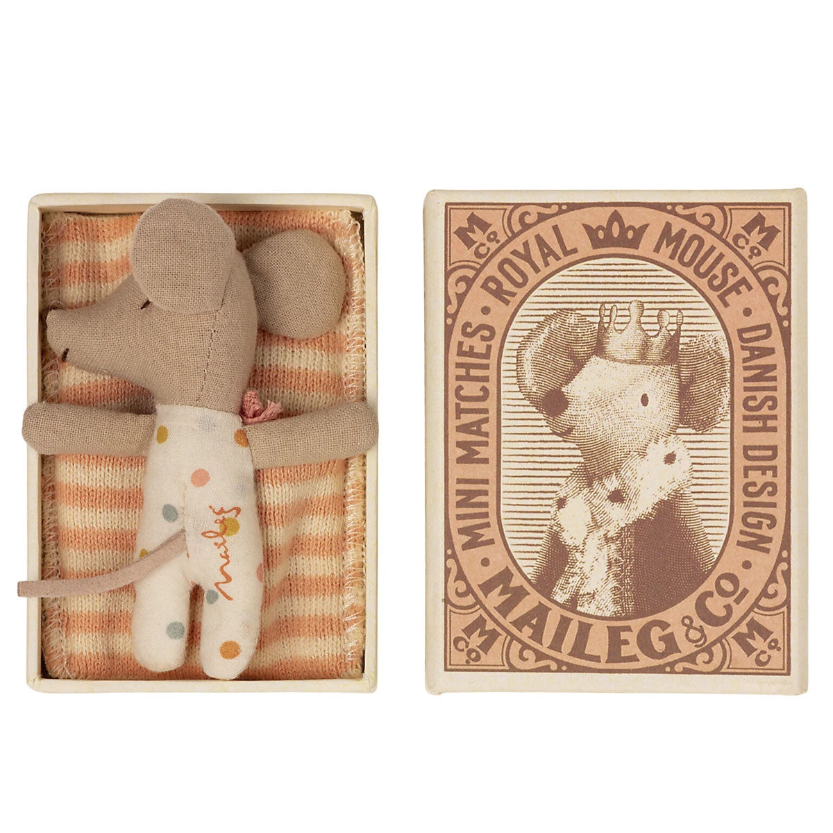 Maileg Baby Mouse, Sleepy/ Wakey in Box - Girl
