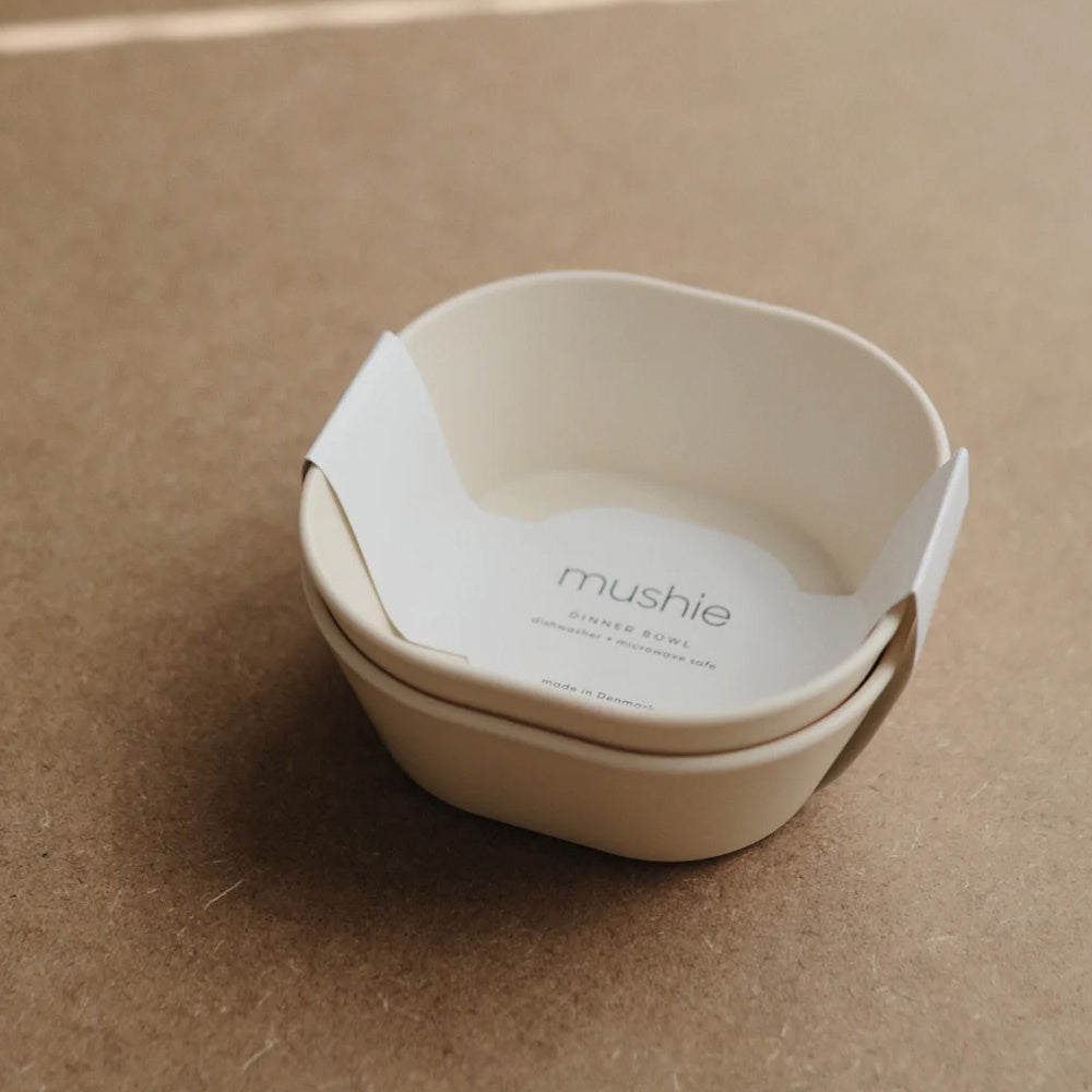 Mushie Square Dinnerware Bowls Set of 2 - Ivory
