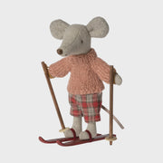 Maileg Winter Mouse with Ski Set Big Sister