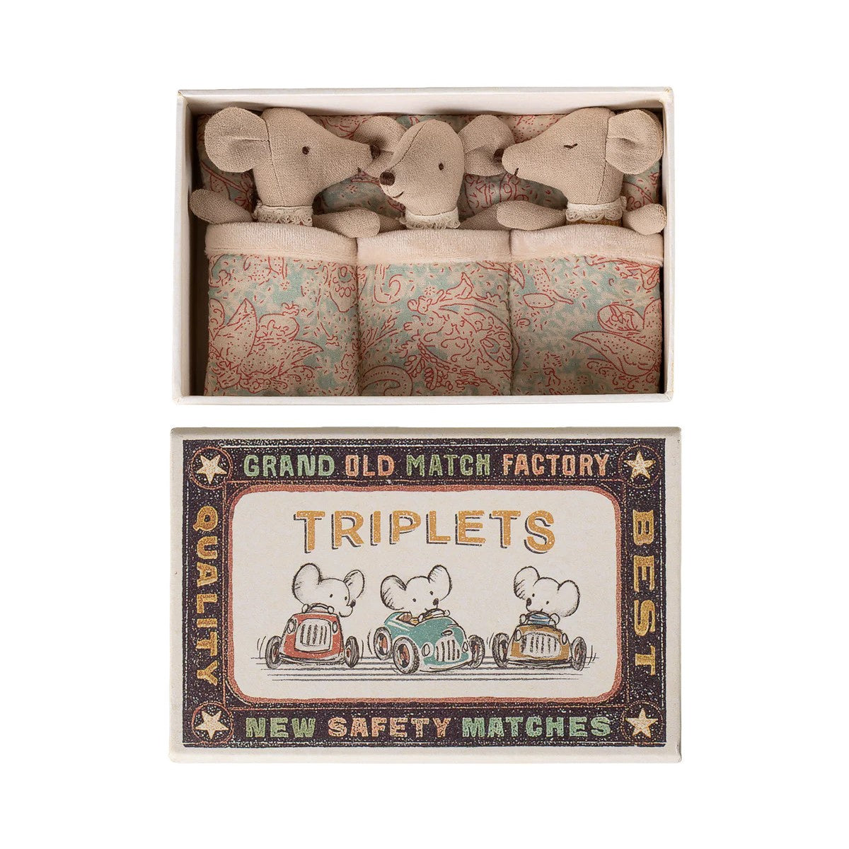 Maileg Triplets Baby Mice in Matchbox