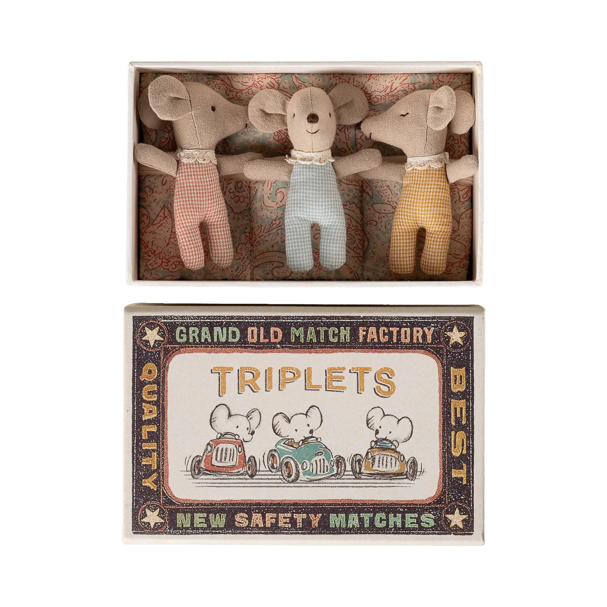 Maileg Triplets Baby Mice in Matchbox