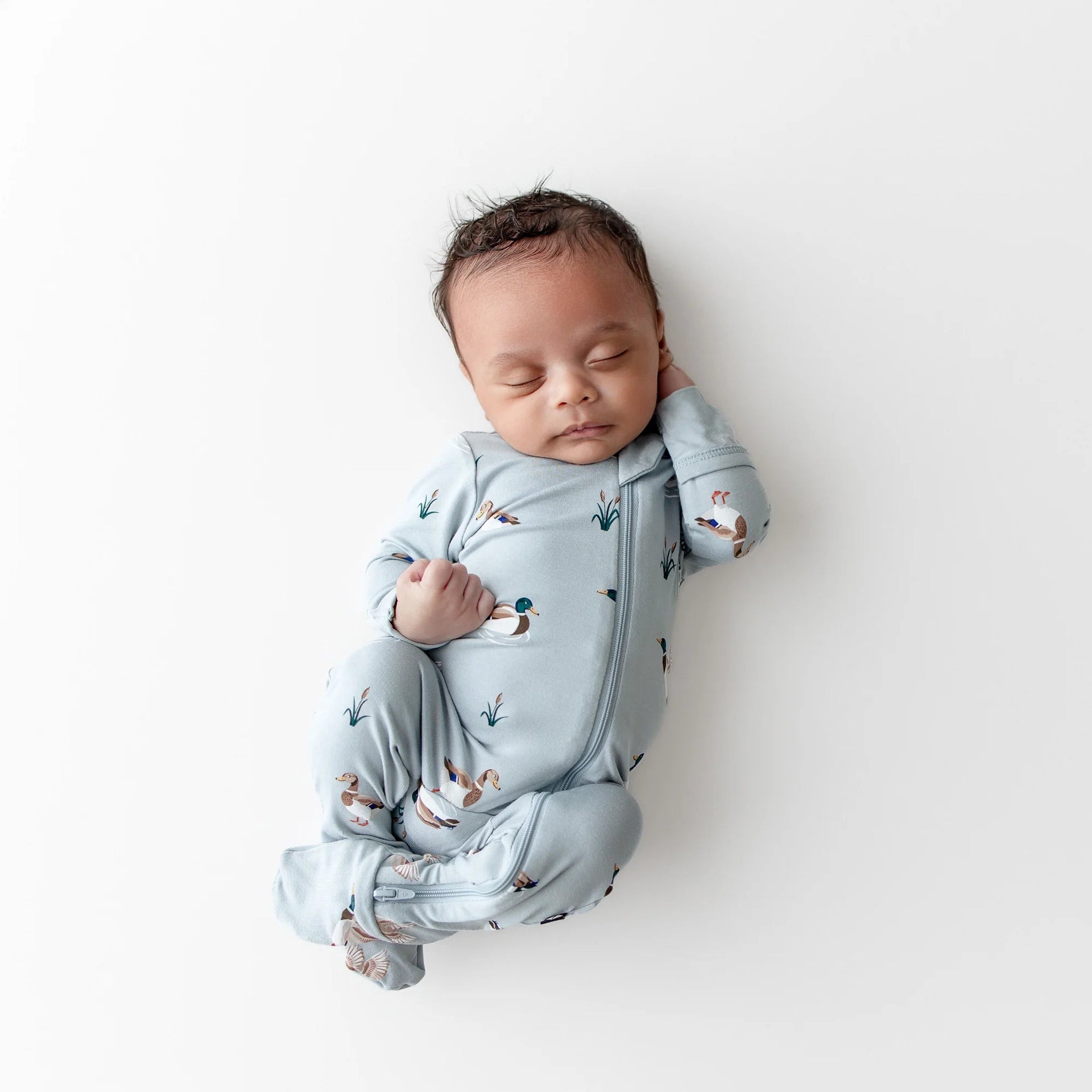 Kyte Baby Zippered Footie - Mallard Duck
