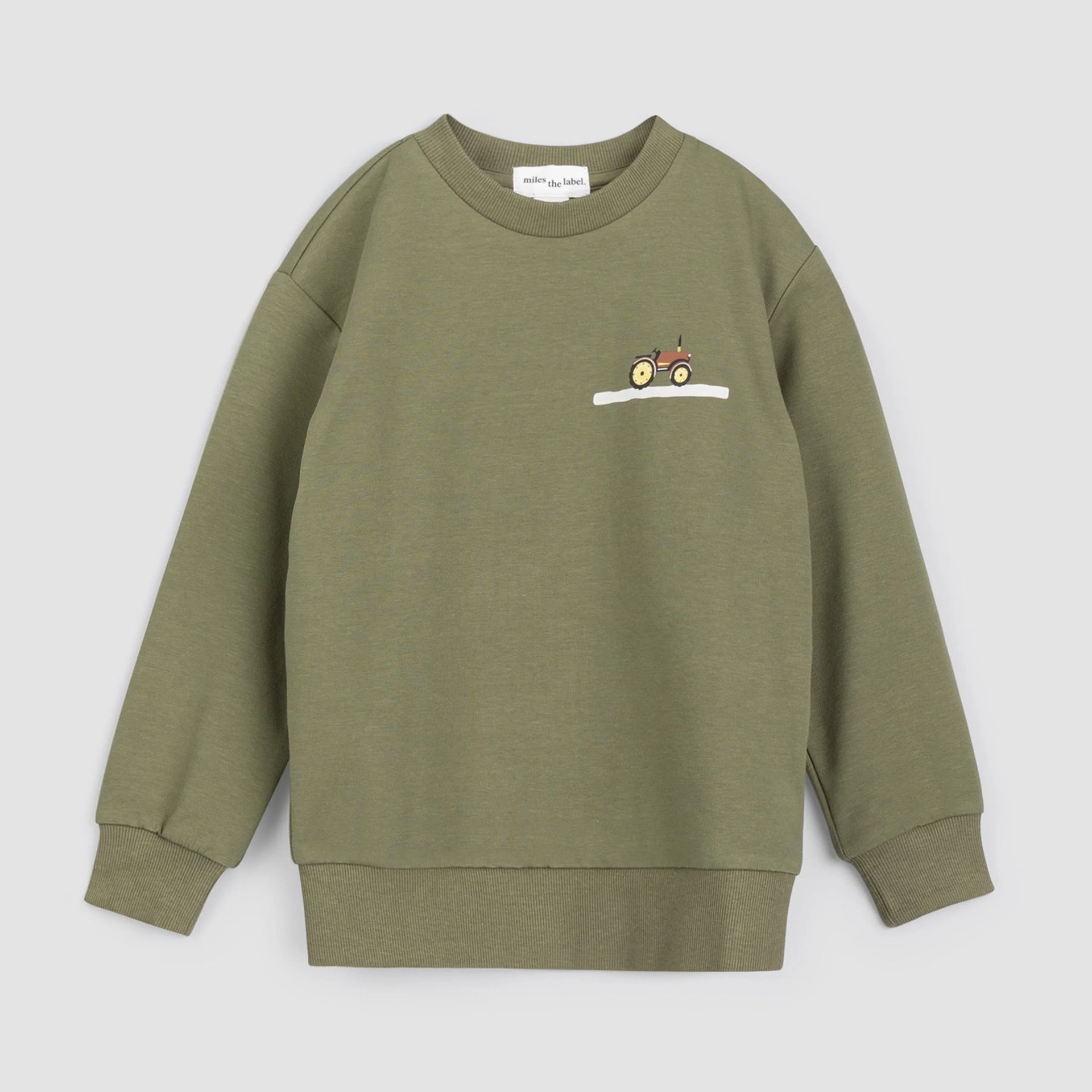 Miles The Label Sweatshirt - Corn Maze Print on Lichen Green