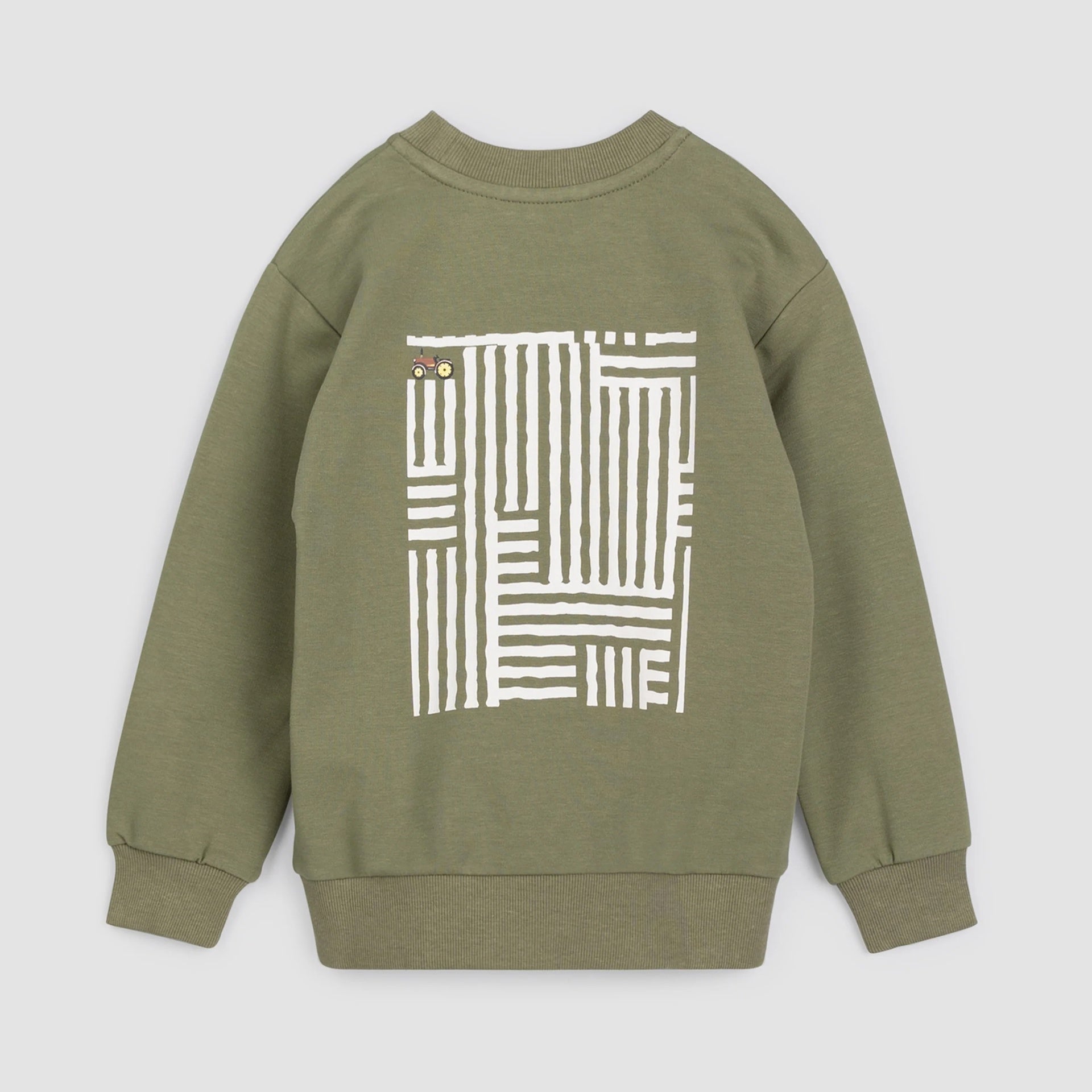 Miles The Label Sweatshirt - Corn Maze Print on Lichen Green