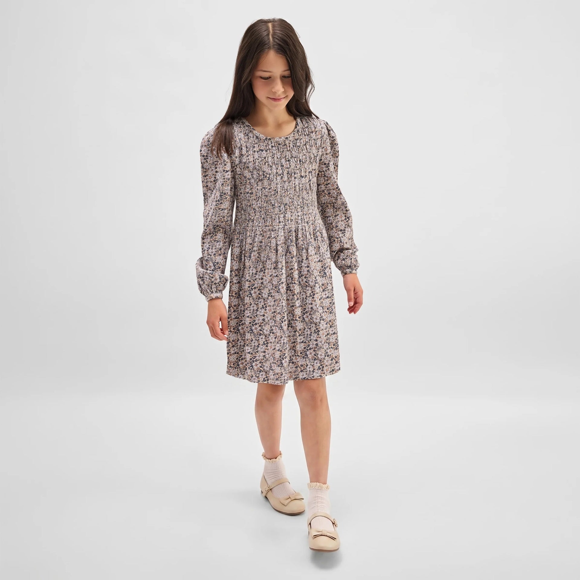 Miles the Label L/S Knit Dress - Vintage Flowers Print