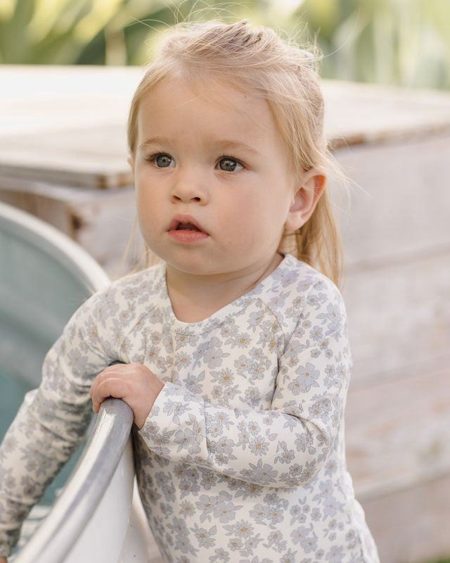 Quincy Mae Olivia Rashguard - Blue Floral