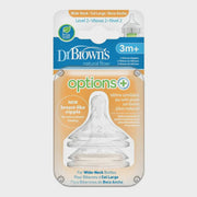 Dr. Brown's Options+ 2pk Wide Neck Nipples Lv1/0m+