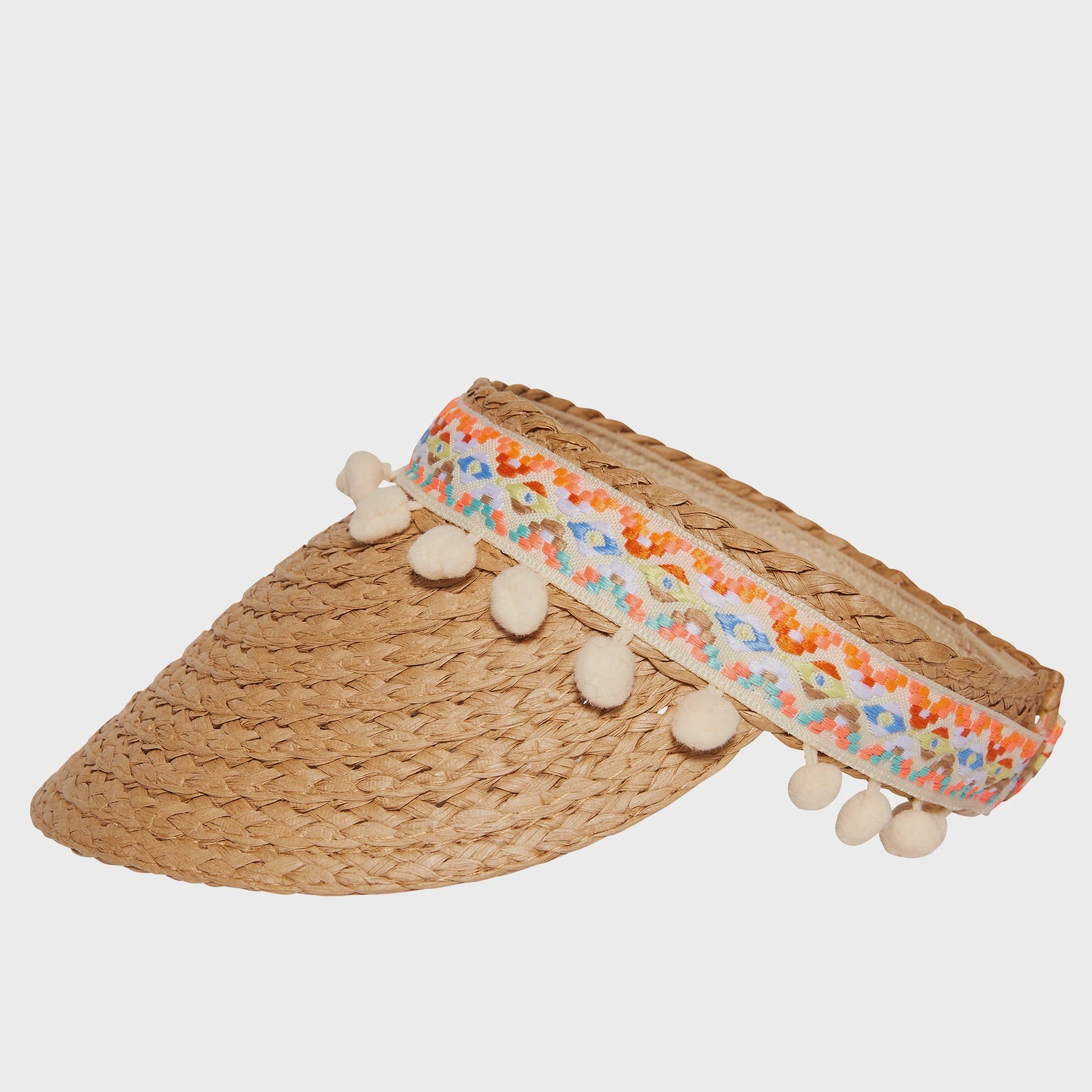 Headster Pompom Straw Visor