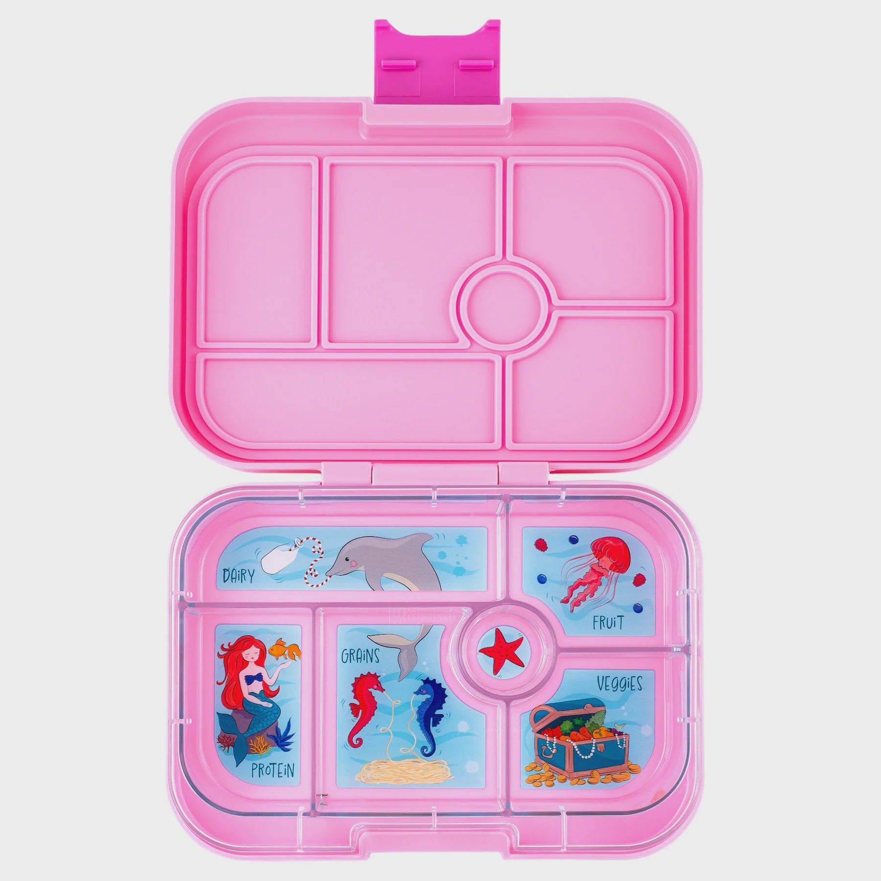 Yumbox Original 6 Compartments - Power Pink With Mermaid Tray