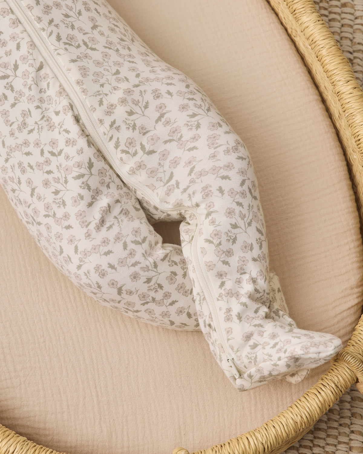 Quincy Mae Long Sleeve Zip Footie - Floret