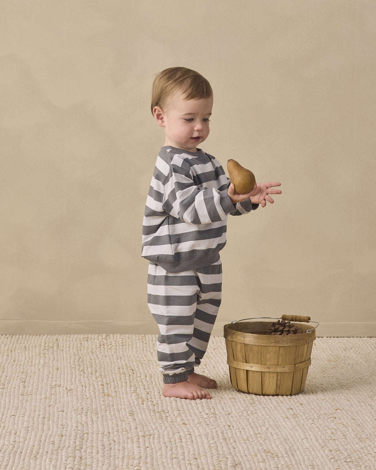 Quincy Mae Oversized Sweatpants - Midnight Stripe