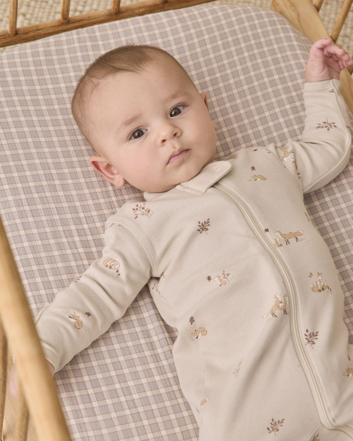 Quincy Mae Long Sleeve Zip Footie - Fox Land