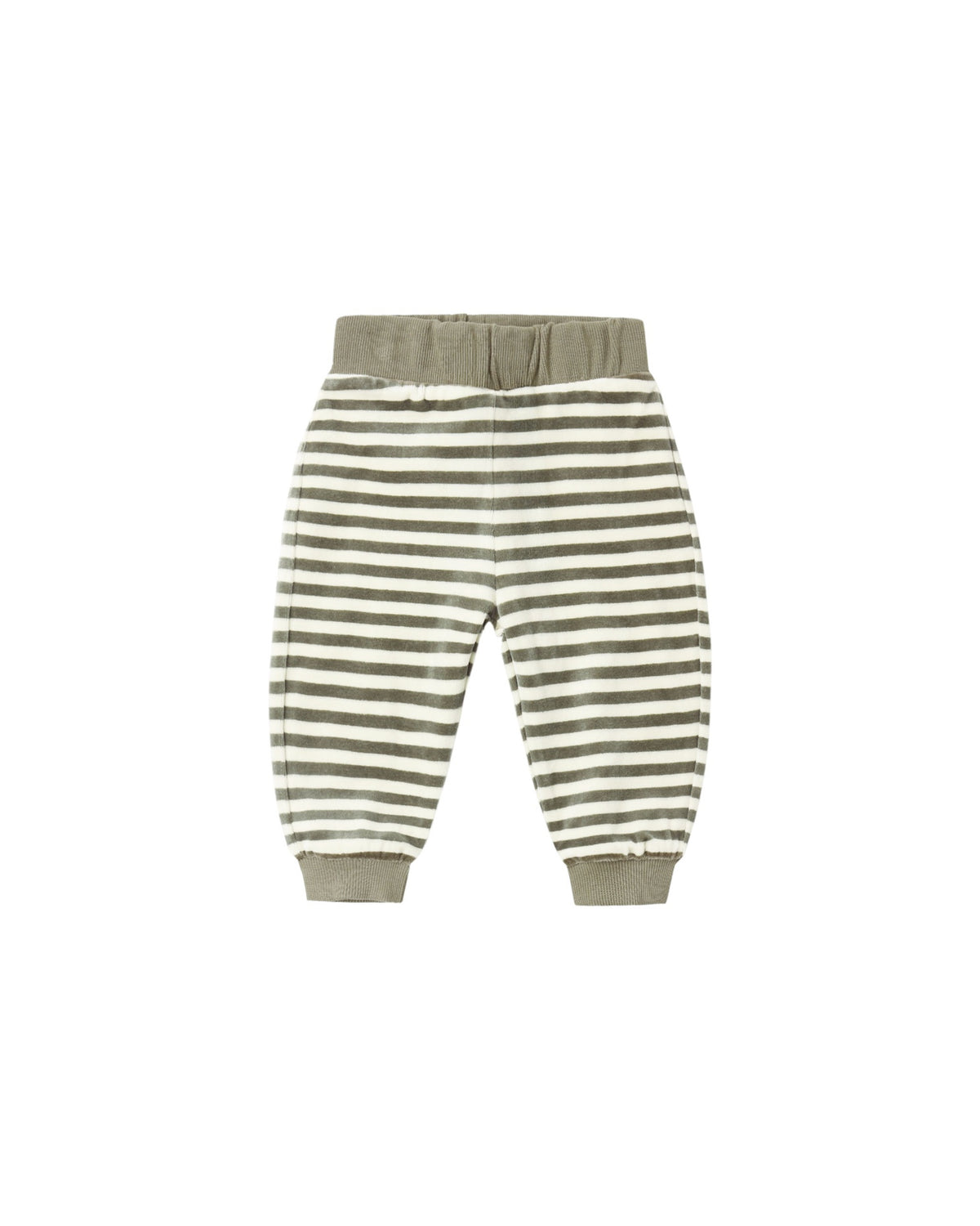 Quincy Mae Relaxed Velour Sweatpants - Spruce Stripe