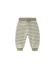 Quincy Mae Relaxed Velour Sweatpants - Spruce Stripe