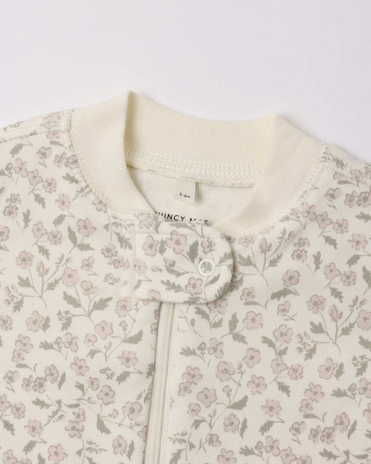 Quincy Mae Long Sleeve Zip Footie - Floret