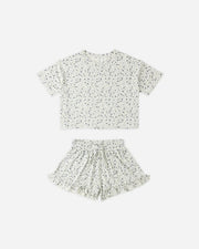 Rylee + Cru Mosie Set - Blue Ditsy