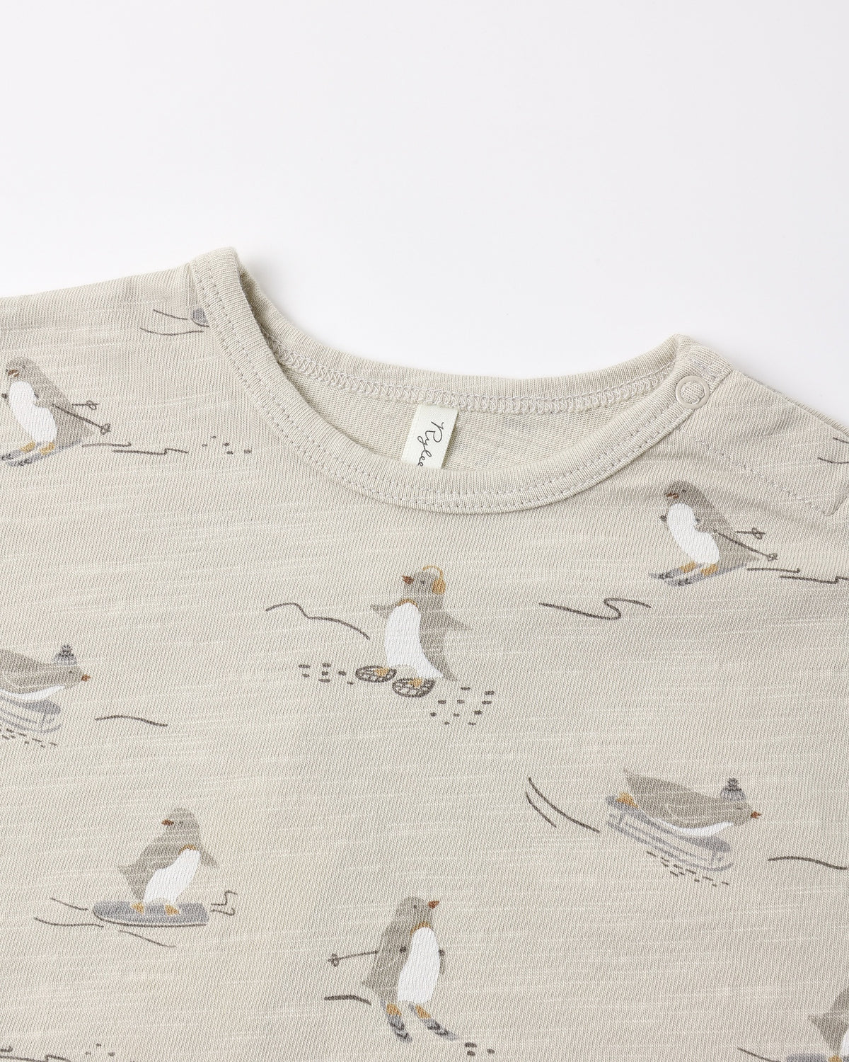 Rylee + Cru Long Sleeve Tee + Pant Set - Skiing Penguins