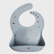 Mushie Silicone Baby Bib - Retro Car