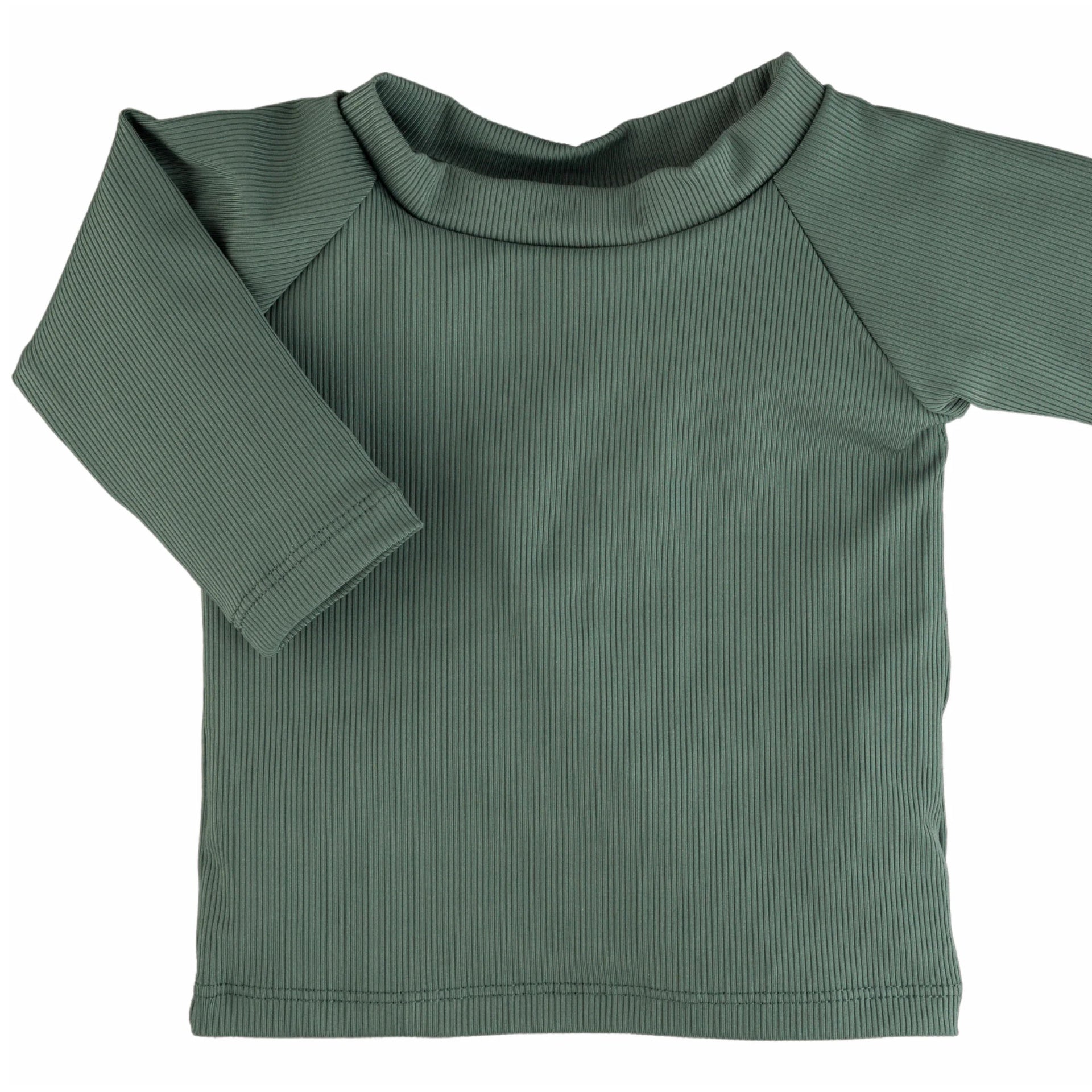 Current Tyed Ribbed Dark Green Rashguard Top