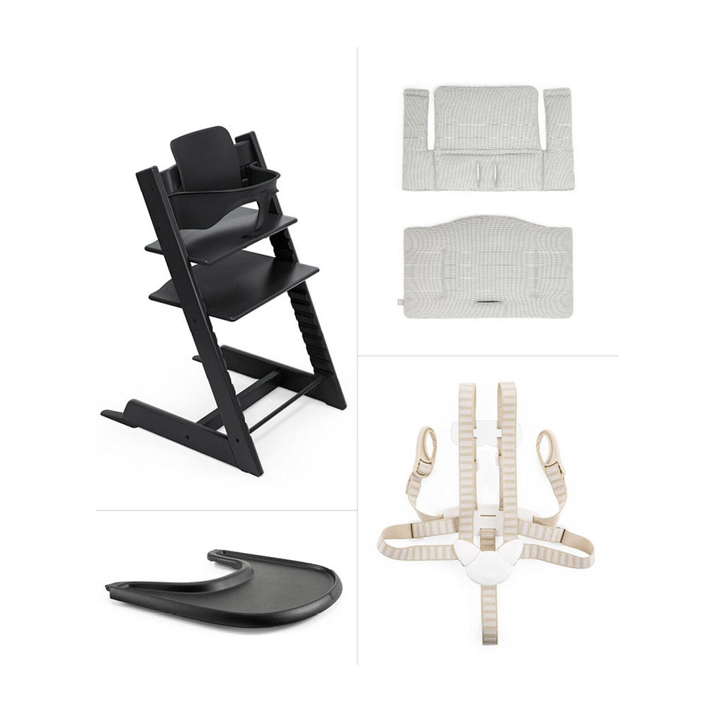 Tripp Trapp High Chair Complete Bundle with Cushion and Tray