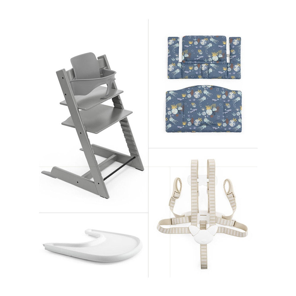 Tripp Trapp High Chair Complete Bundle with Cushion and Tray