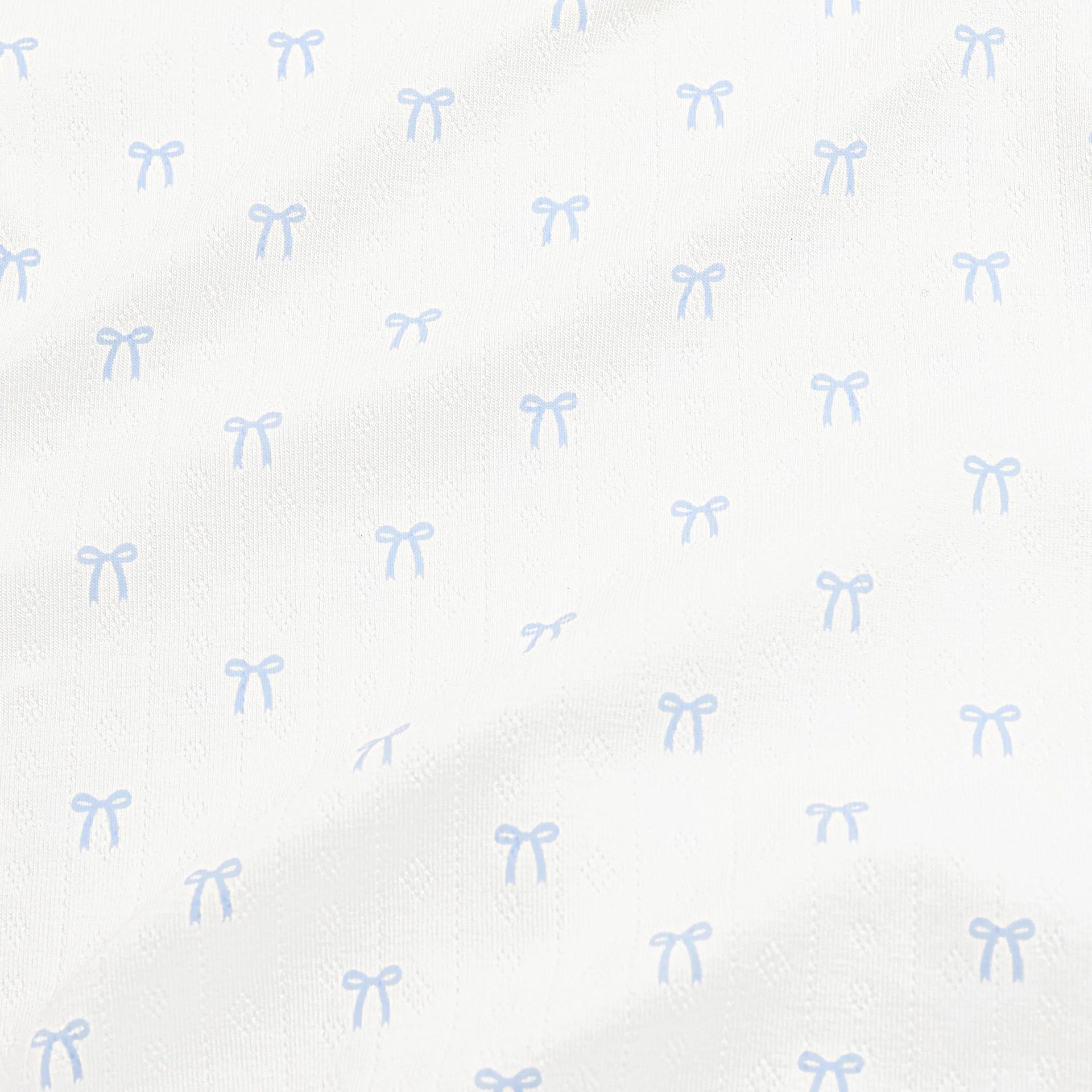 Kyte Baby Pointelle Zippered Footie - Sweet Blue Bow