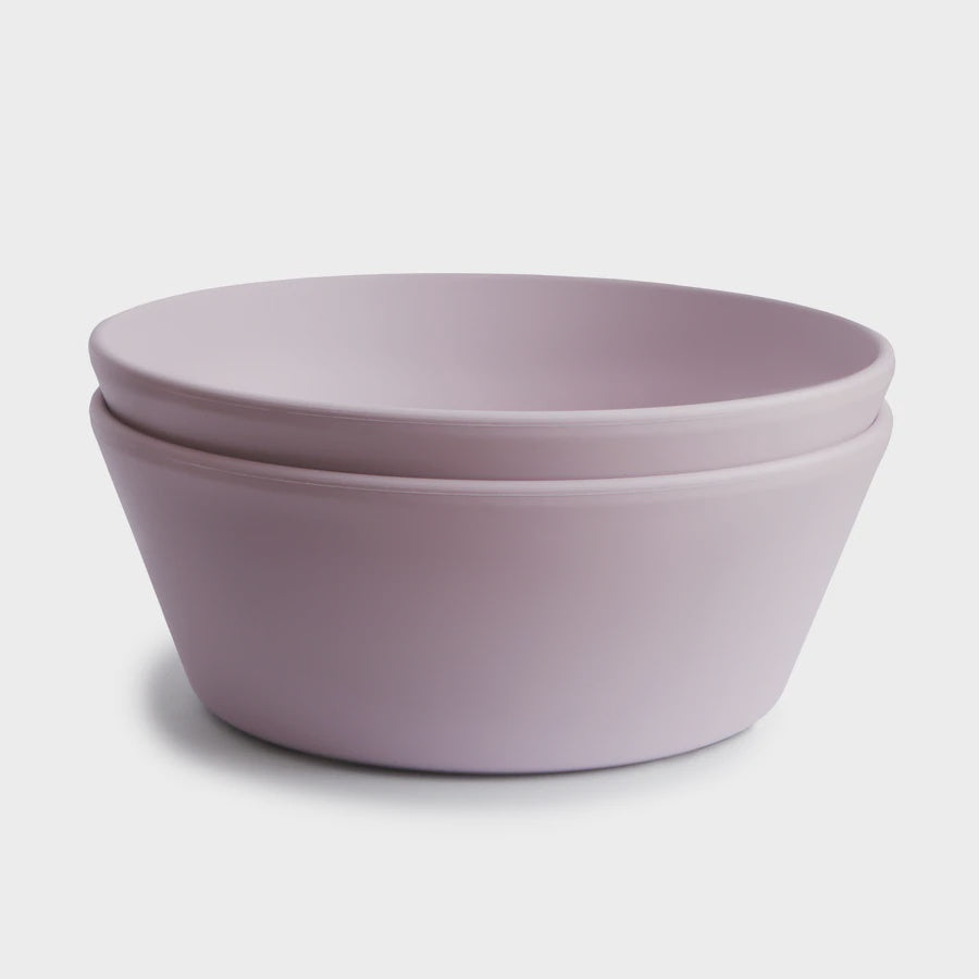 Mushie Round Dinnerware Bowls Set Of 2 - Soft Lilac
